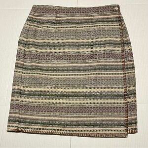 Adrian Jordan VTG Tan Wrap Geometric Skirt Sz 18 Cottagecore Western Hippie